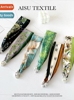 2024 new spring  magnetic silk scarf women senior sense sati