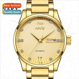 Dual Calendar Water Men Steel Watch Resistant Str Mechanical