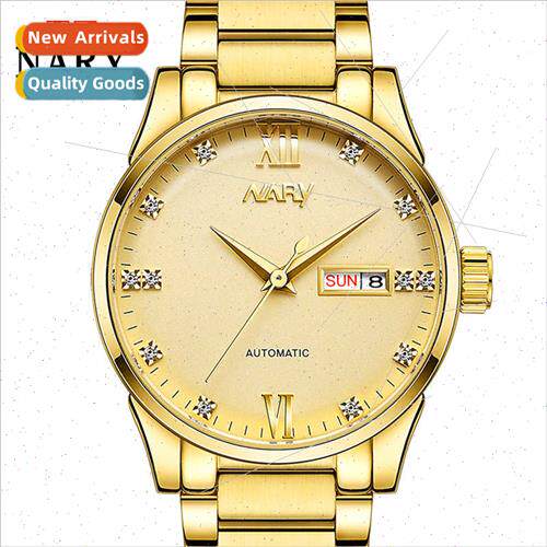 Men Mechanical Watch Dual Calendar Water Resistant Steel Str