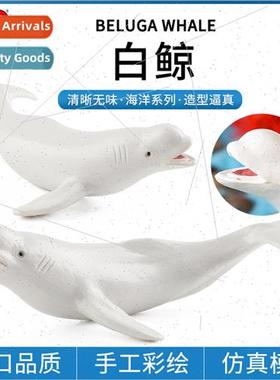 Solid beluga whale model marine toys whale model plastic chi
