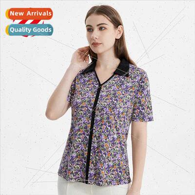summer new silk short-sleeved T-shirt female printing straig