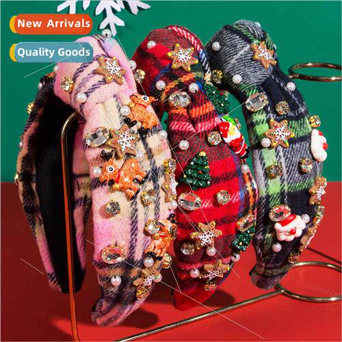Europe classic mesh fabric Christmas hair bandsChristmas sno