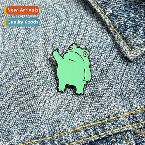 Cartoon creative vertical middle finger frog styling design