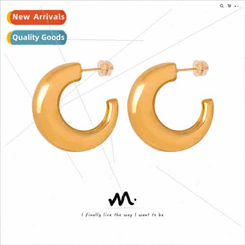Europe new fashion wild tanium steel gold-plated irregular C