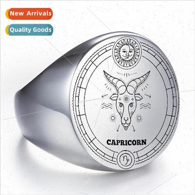 Europe 22mm punk stainless steel twelve constellations men r