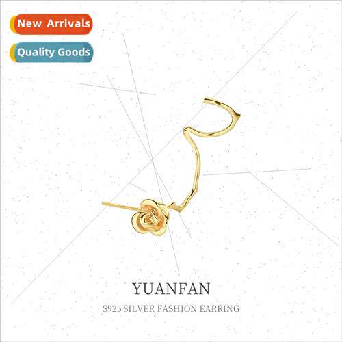 925 silver earrings female ins niche Europe retro cold wind