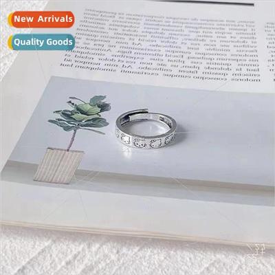 925 anti-silver cartoon ring couple men women pattern anime