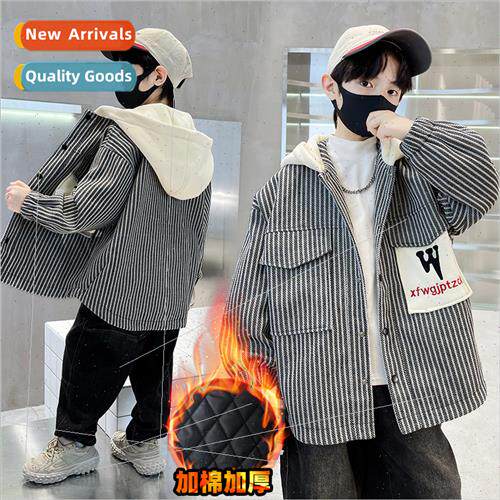 Boys winter jacket 2023 new childrens clothes middle and lar