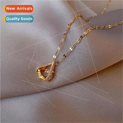 Korea new beating heart skirt necklace female simple pendant
