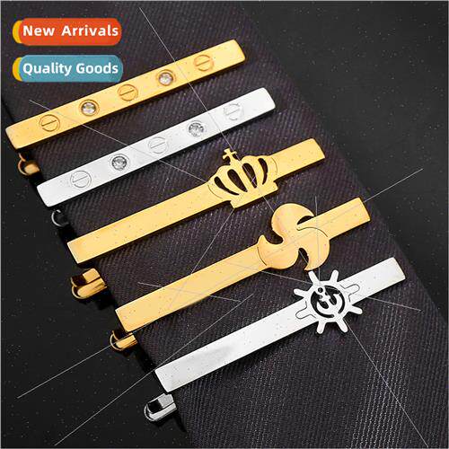 Men fashion business simple hollow metal tie clip geometric