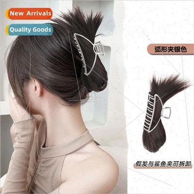 Marble head wig scrunchy clip hair bud lazy artifacts hair v