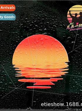 Car personalized fun sunset car stickers body scratches stic