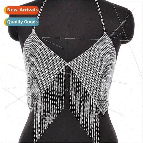 ZQ4043 1PC Women Diamond Fabric Bikini Chest Chain Jewelry B