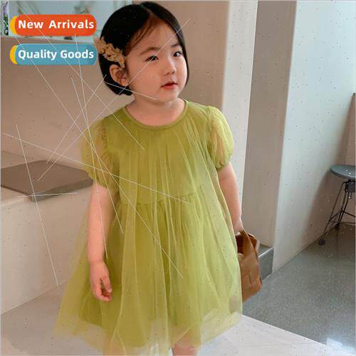 Childrens Korean girls dress 2023 summer new baby girl princ