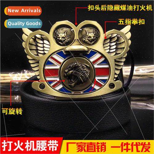 ghter Buckle Belt Men Leather  Fashion Student Personalized
