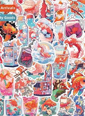 50 mallow goldfish mini series cartoon stickers decorative h