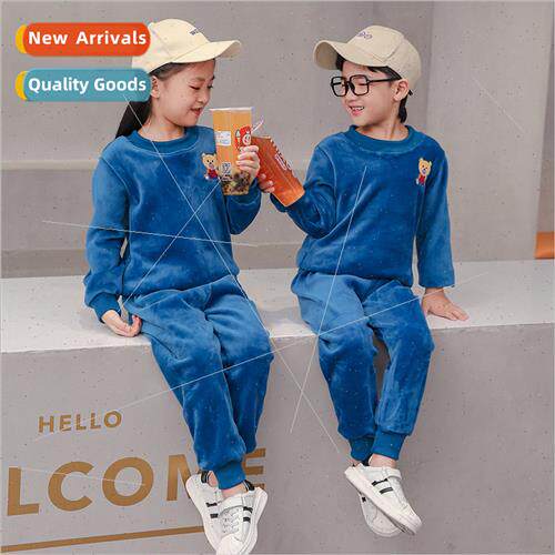 Children new winter Korean  boys girls fleece sweater su mid