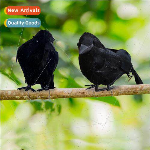 Halloween simulation feather crow desktop decorations black