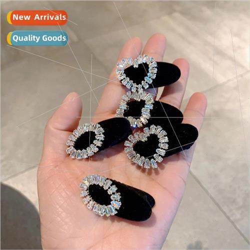 diamond velvet hair clips princess head trumpet side clip se