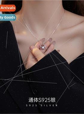 S925 lver Dipper Necklace Women Circle Zirconia che Hundred
