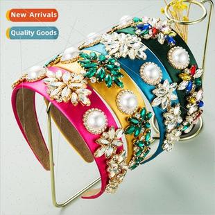 wide hair pearl flower edge fabric color solid new Europe