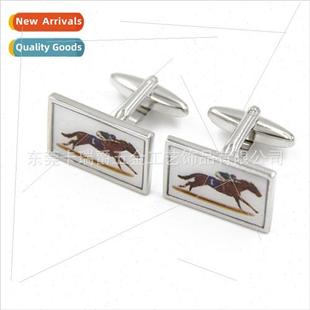 riding people horse stickers cufflin September cufflinks new