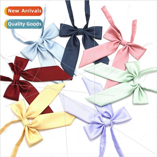 JK Solid Color Fine Twill Pointed Shank Bow Tie School Unims