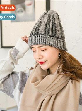 Autumn winter rabb hair thickened women knted hat winter fas