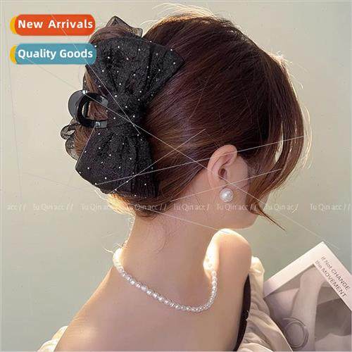 Bubble mesh double-sided bow scratch clip new hair clips fem