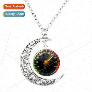 dome glass DIY car handma necklace carousel moon New pendant