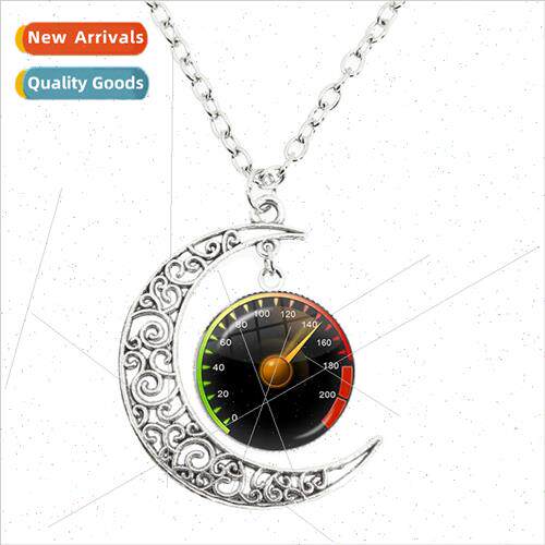 New car carousel dome glass pendant moon necklace DIY handma
