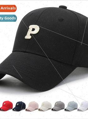 Baseball cap female Korean  embroidered P letters duck tongu
