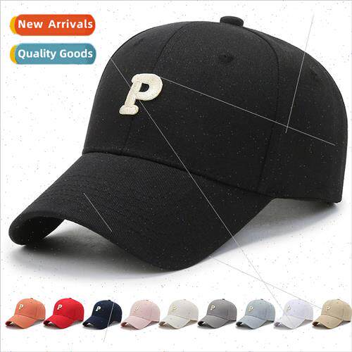 Baseball cap female Korean  embroidered P letters duck tongu