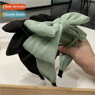 female Korean fabric bow color headband solid Large sweet
