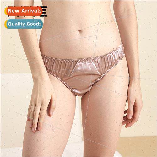 Glossy silk low waist panties light breathable elastic comta