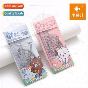 stationery ruler set transparent triangle board children cut