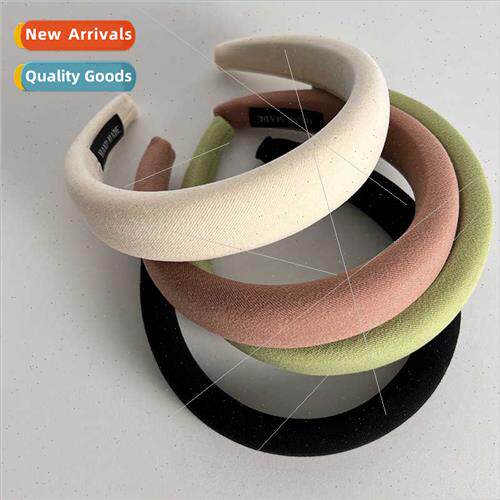 High cranial top sponge hair band wide edge fall winter fema