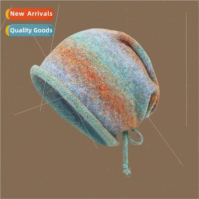 Containing wool colorful knted wool cap fashion gradient col