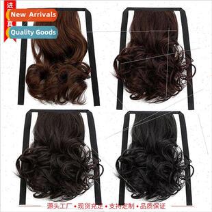 Ponytail wig female short curly hair natural realistic chemi