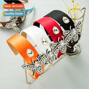 Europe fashion solid color satin fabric rhinestone bees full