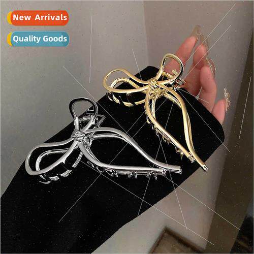 new cold wind bow hair clips back head plate hair grip clip