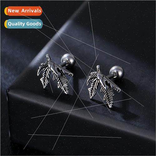 Europe minimalist earrings female stainless steel casting le