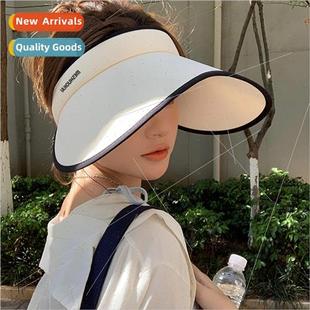 2023 top sun hat silk hollow ice summer Large female brim