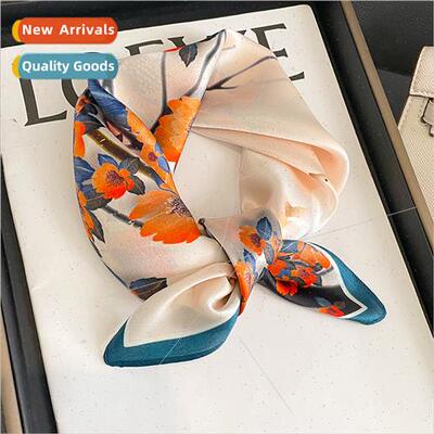 New fashion printing temperament silk small square scarf fem