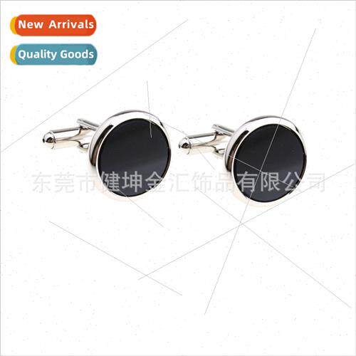 mple Business Round Black Gemstone Cufflinks Onyx Gemstone C