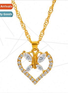 Zirconia Butterfly Pendant Necklace ins cold wind Mori simpl