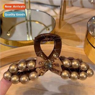 grab clip hairpin Korea accessories bow hair pearl