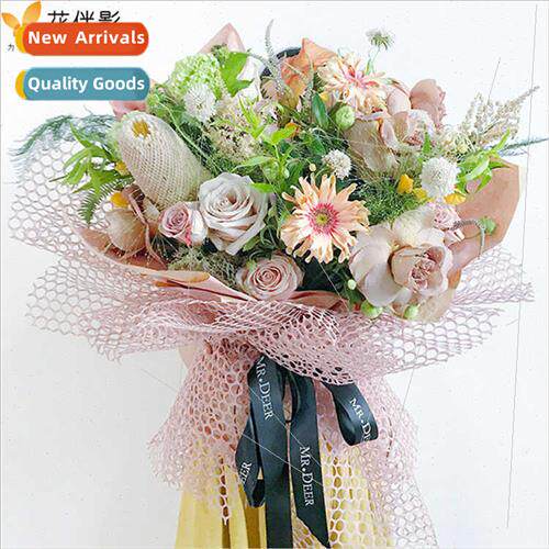 Round heart mesh yarn hollow flower packaging yarn jacquard