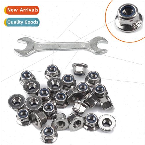 Hardware set-25pcs 304 hexagonal flange nylon nuts wh wrench