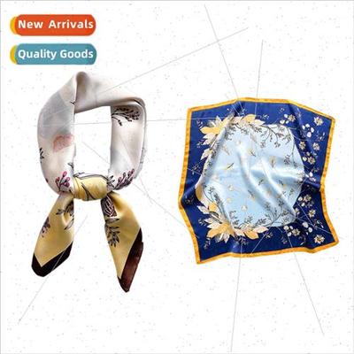 Korean  silk scarf square four seasons universal sunscreen f